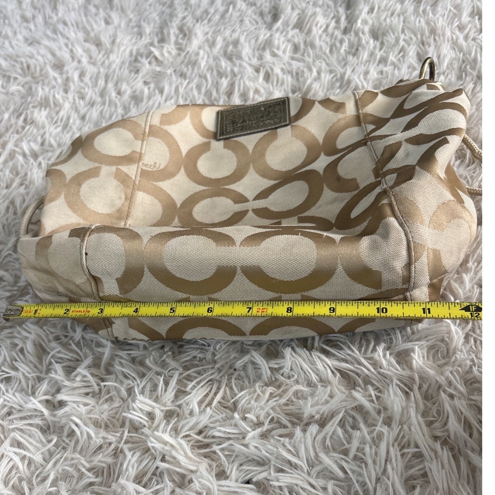 Vintage Coach Poppy Graffiti Glam Shoulder Bag Khaki Monogram Multicolor Sparkle - Picture 8 of 12